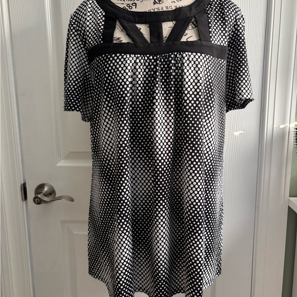 Perseption Black and White Polka Dot Blouse